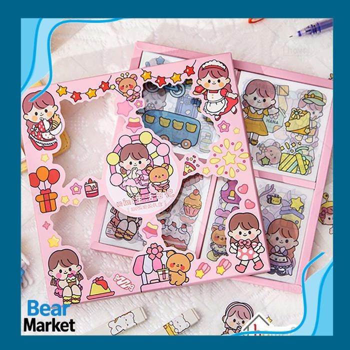 

BEAR 100 Lembar Stiker Set Kartun Motif Lucu Scrap Book Part 2 - Sugar Pink