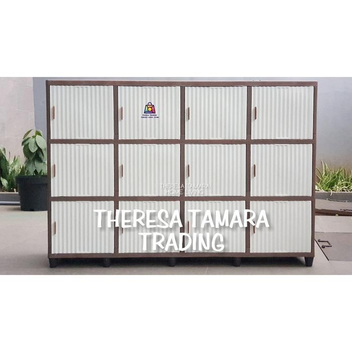 LEMARI PLASTIK MEJA RAK TV CLUB QUATRO 3 SUSUN 3 MEJA TV LED 12 PINTU SERBA GUNA