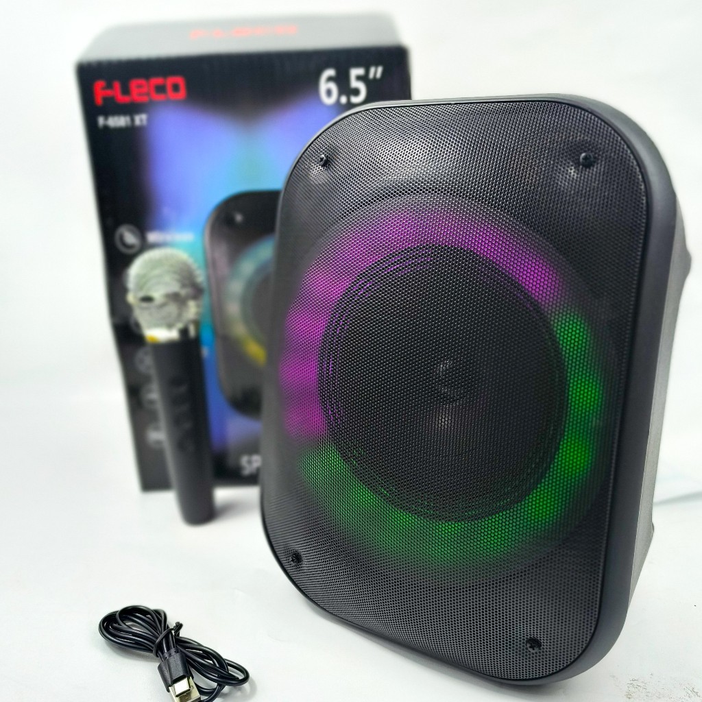 SERBA COD Speaker Bluetooth Portable Fleco F-6581 XT 10Watt BT FM AUX 6.5 inch DC5V Battery 1800mAh 