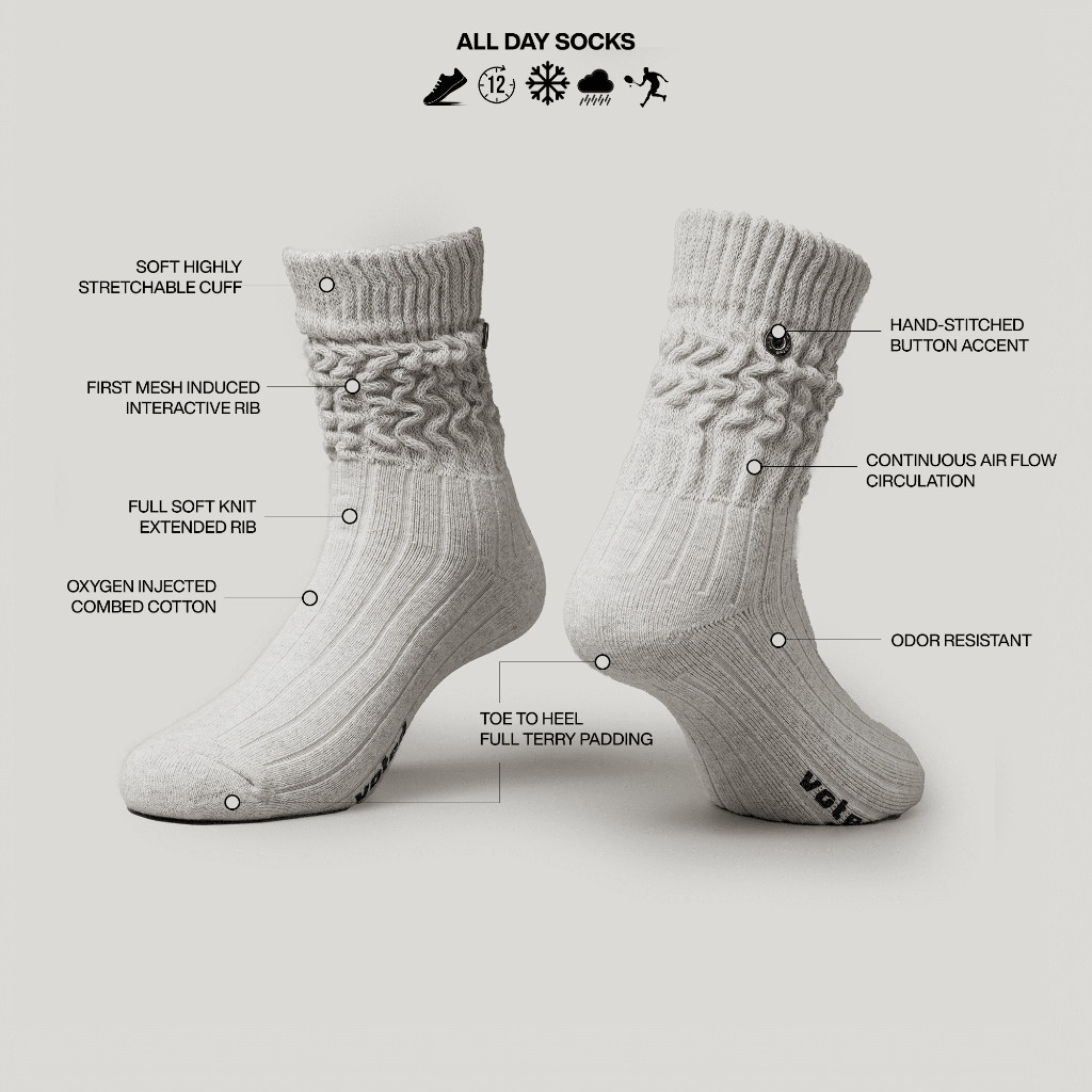 VOTED Socks Kaos Kaki Fashion Yutori - Grey