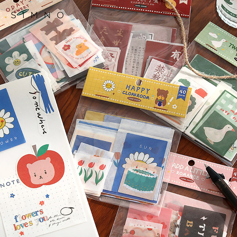 

40 pcs/pack Good mood series Decorative Stickers Scrapbooking diy Stick Label Diary Stationery Album graffiti Journal Stickers