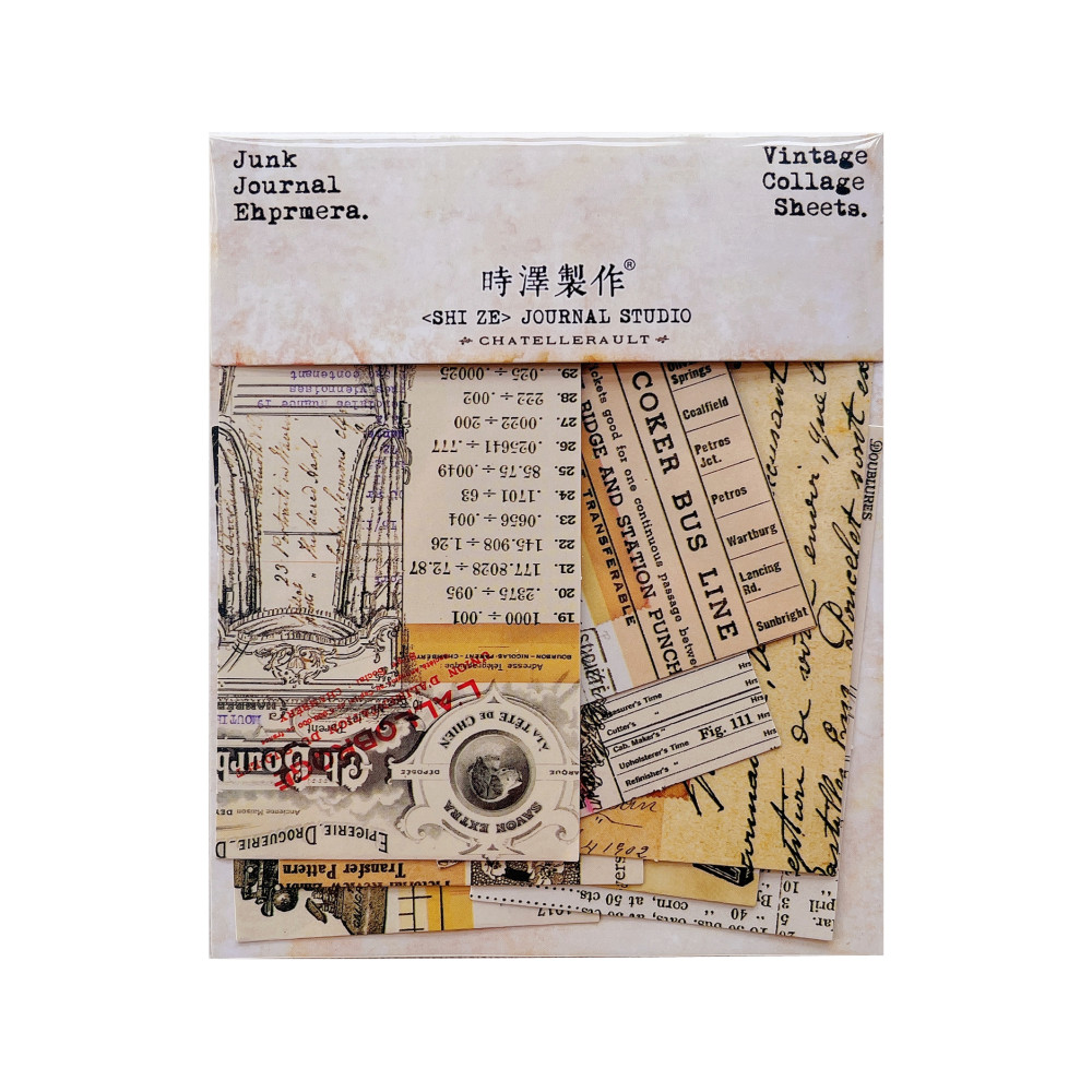 

Retro Square Collage Background Stickers Scrapbooking Decorative Journal Planner Sticker DIY Craft Photo Albums Card Make