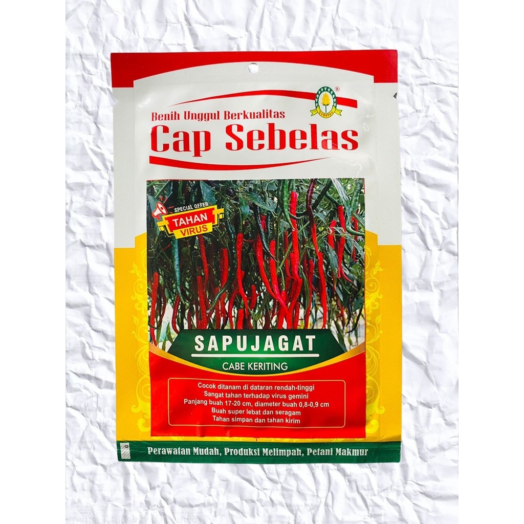 Benih Cabe Keriting SAPUJAGAT isi -+2500 butir dari CAP SEBELAS