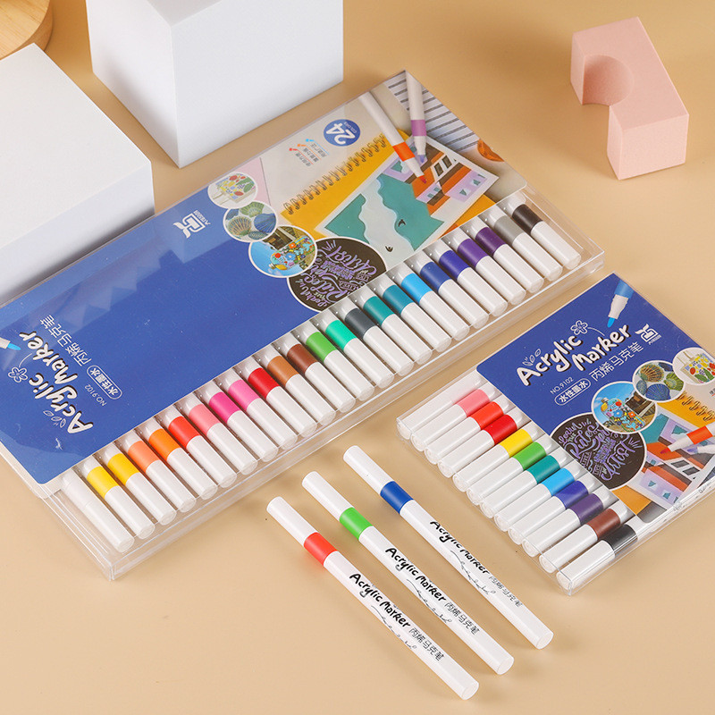 

Acrylic Marker Set Spidol Akrilik DIY Painting Spidol Pastel Pulpen Highlight Drawing Warna