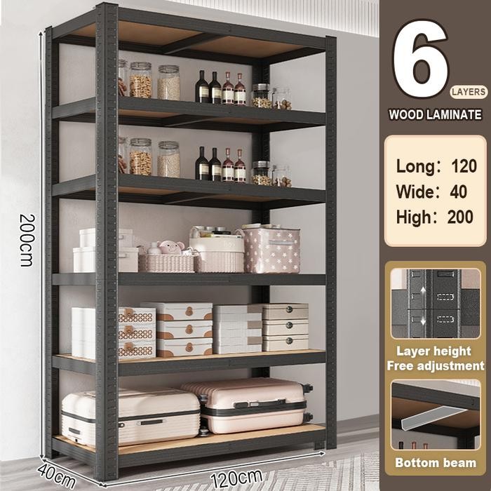 Rak Besi Siku 5 Susun Rak Tanpa Baut Serbaguna Boltless Rack Boltless MDF 5/6