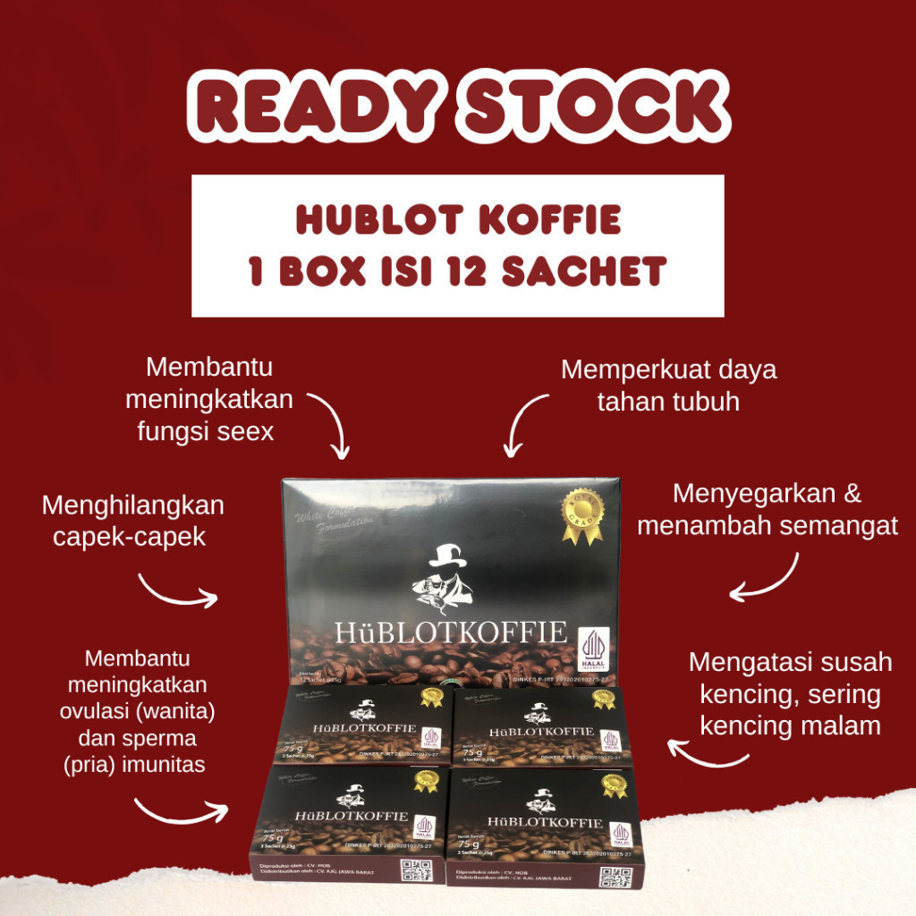 

READY HUBLOTKOFFIE 1 BOX ISI 12 SACHET kopi hublotcofee - HUBLOT KOPI HUBLOT ORIGINAL EXP TERBARU
