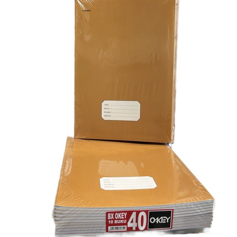 

(PAK; ISI 10 PCS) Buku Tulis OKEY 40 SAMPUL COKLAT - OKEY KRAFT BOXY 40 By Kiky