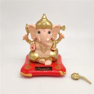 Pajangan Solar Dashboard Mobil Ganesha Pajangan Solar Budha Julaihut Kipas Car Gold - DUA WARNA 11CM