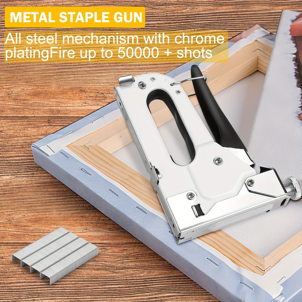

3 In 1 Heavy Duty Staple Gun Kit With 300 Staples, Upholstery Stapler For Fixing Material, Decoration, Carpentry, Furniture