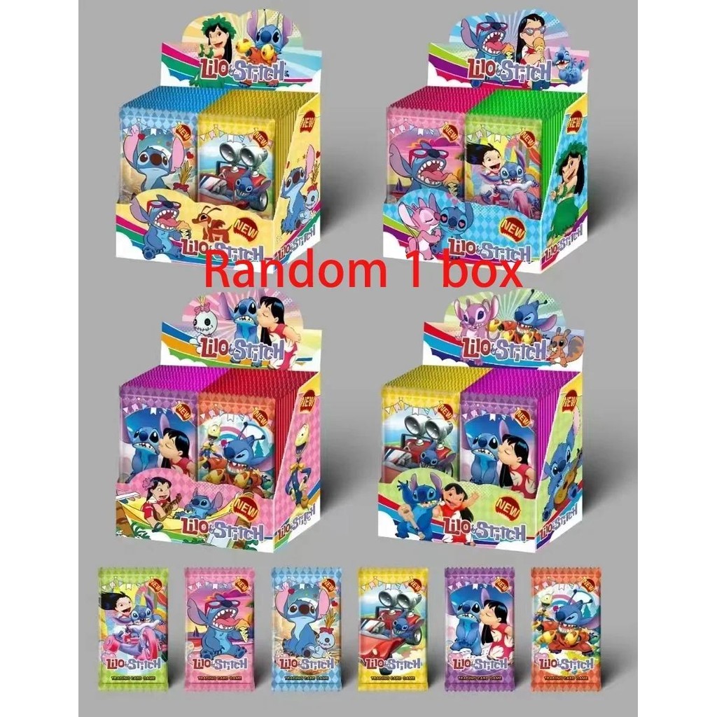 

1Set of 288Sheets Interstellar Baby Collection Card Shiny Stitch Cute Stitch Cards Gam Anime Battle Carte for Children Gift Toy