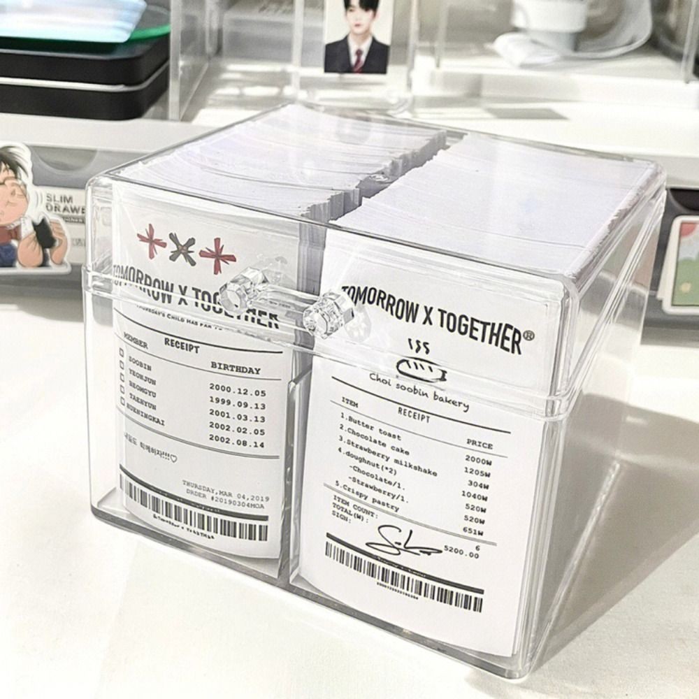 

New Organizer Box For Kpop Photocard Photo Card Collection Transparent Acrylic Photocard Storage Box School Stationery