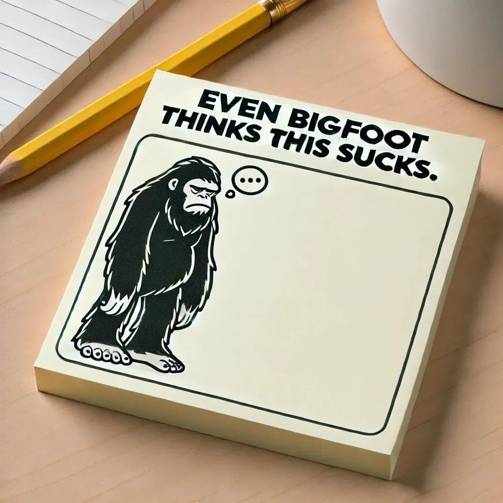 

Bigfoot’s Brutal Sticky Notes Funny Sarcastic Sticky Notes School Office Accessories Post It Sticky Notes