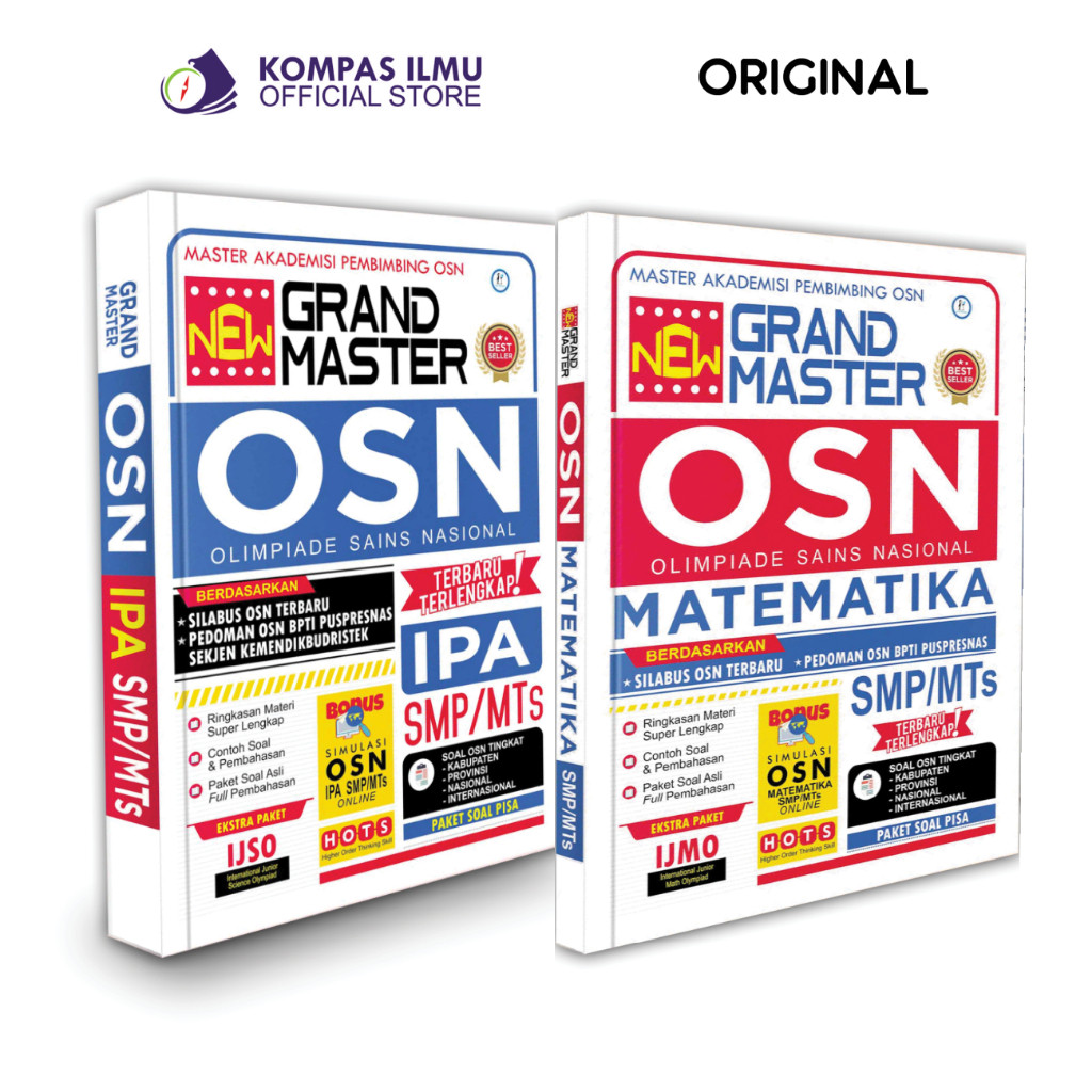 NEW Buku OSN SMP | NEW Grand Master OSN Matematika dan IPA SMP/MTs Terbaru Terlengkap PREMIUM