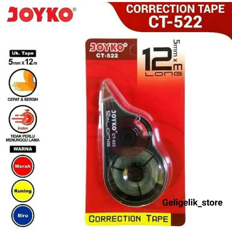 

(LUSIN) TIP EX / TIPX / CORRECTION TAPE CT-522 JOYKO / JINUO