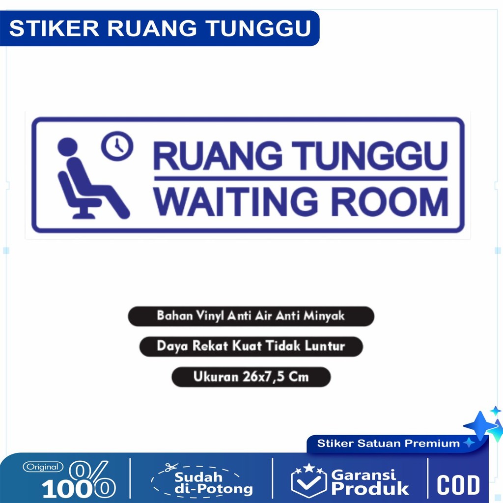 

Sign Sticker Ruang tunggu / stiker ruang tunggu / stiker waiting room