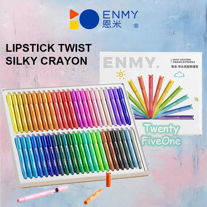 

（In Stock）ENMY Twist & Draw Silky Lipstick Crayon Washable Rotating Core for Kids' Safe Coloring