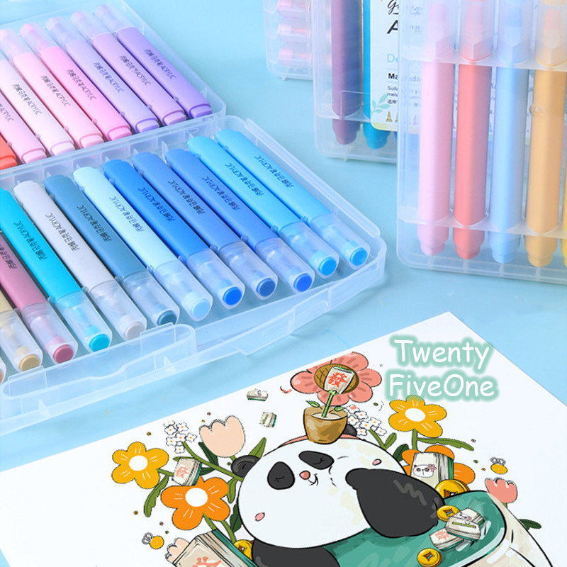 

D3W! Giorgione Set Spidol Akrilik Spidol Akrilik Macaron 12/24/36/48 Warna