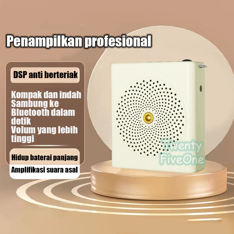 Bluetooth Speaker karaoke Mini Guru Tour Guide Pidato Speaker Pinggang Dengan Kabel Audio Mic Headse