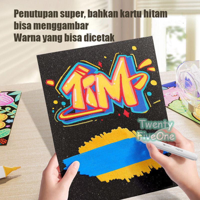 

D3W! Set Marker Akrilik 24/48/60/80 Warna yang Beragam dan Menarik untuk Seni