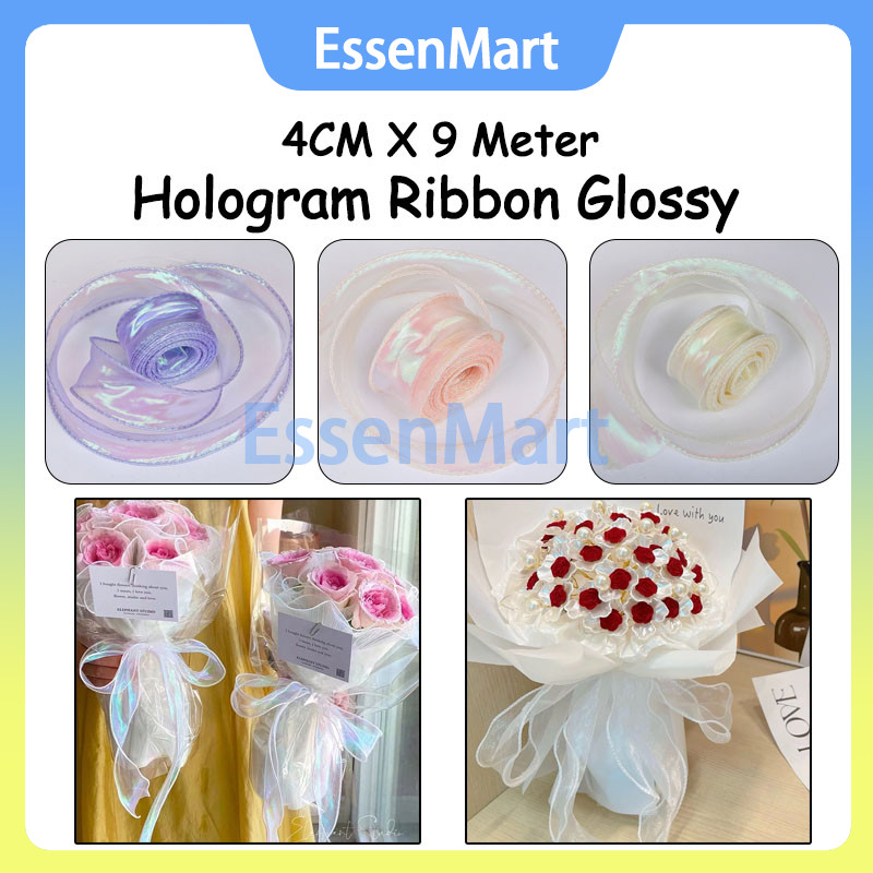 

Pita Gelombang Hologram Shimmer Mermaid Wave PIta Buket Pita Kado 4CM X 9 Meter / Pita Organza / Pita Keriting Gelombang