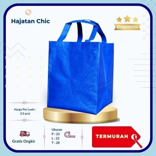 

(1 PACK = ISI 60 Pcs) Tas Hajatan Chic Spunbond Press Super Tebal 80gsm (Ukuran BOX 22) - Harga per 1 Pack