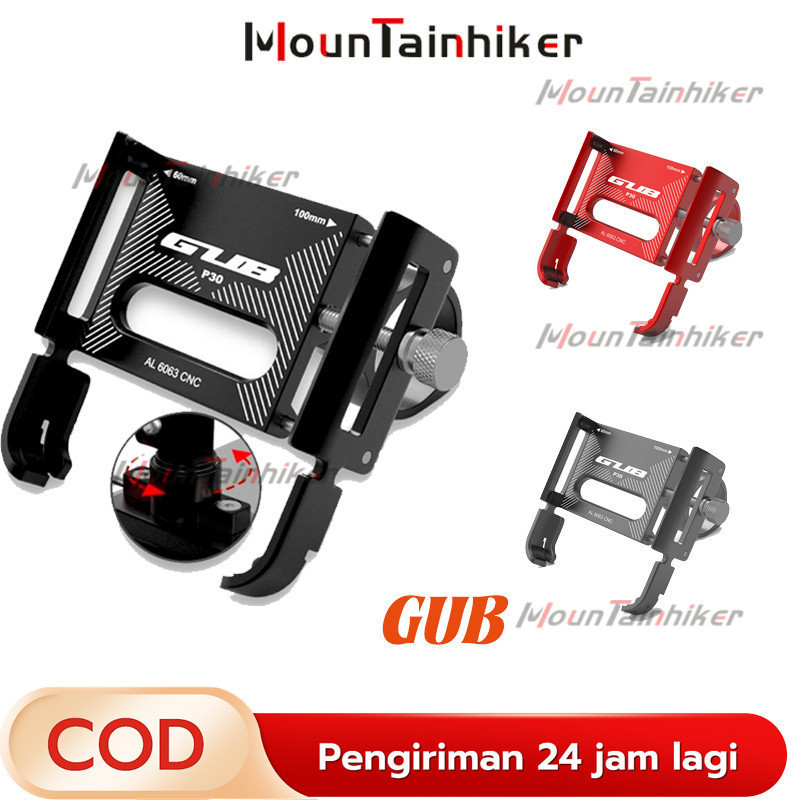 Phone Holder Sepeda GUB P30 Original Phone Holder Hp GPS Sepeda Motor Alumunium Alloy Tempat Hp Moto
