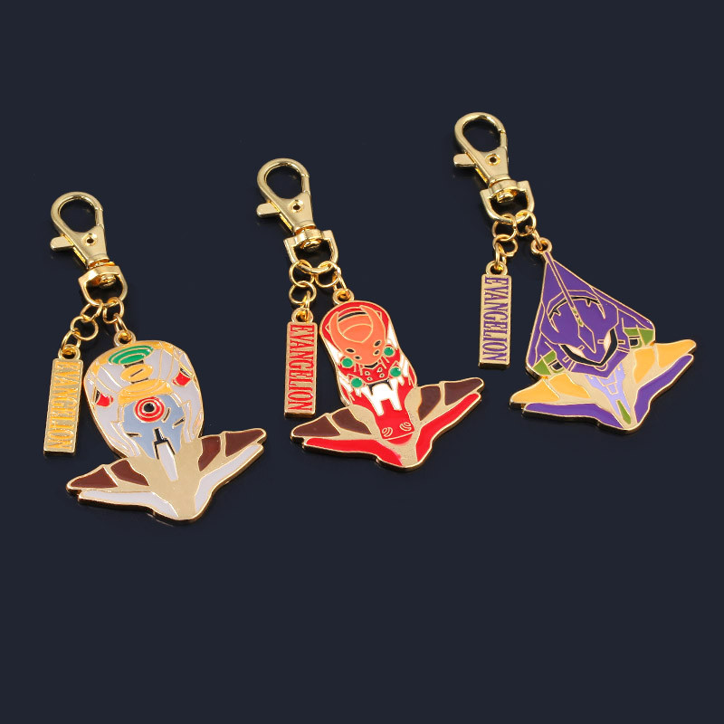 

Anime New Century Evangelion Enamel Keychain Cartoon Fighter Armor Pendant Keyring For Fans Cosplay Props Jewelry Gifts