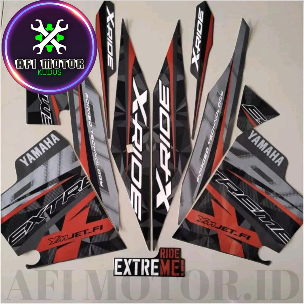 Striping Stiker Polet YAMAHA X-Ride X Ride 2015 2016 Abu Grey List Standar Premium  Sticker Kendaraa