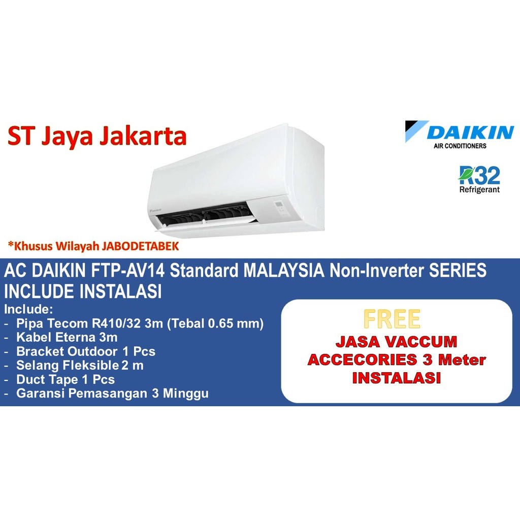 +PASANG AC DAIKIN 1/2 PK-1PK Malaysia FTP SERIES