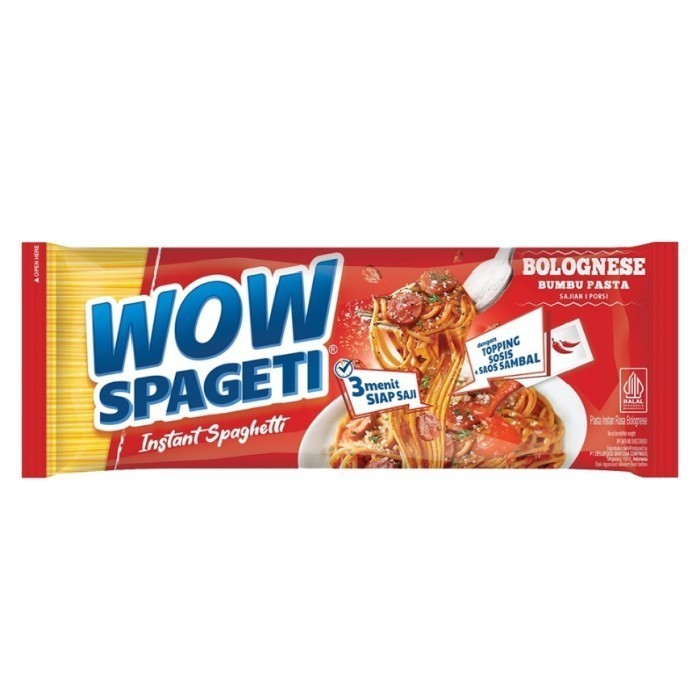 

WOW SPAGETI CREAMY CARBONARA MEATY BOLOGNESE BUMBU PASTA MI KUAH INSTANT SPAGHETTI MAYORA BUMBU PASTA TOPPING SOSIS BUBUK CABAI KRISPI SAPI PANGGANG MIE INSTAN CEMILAN ANAK MAKANAN INSTAN - MEATY BOLOGNESE