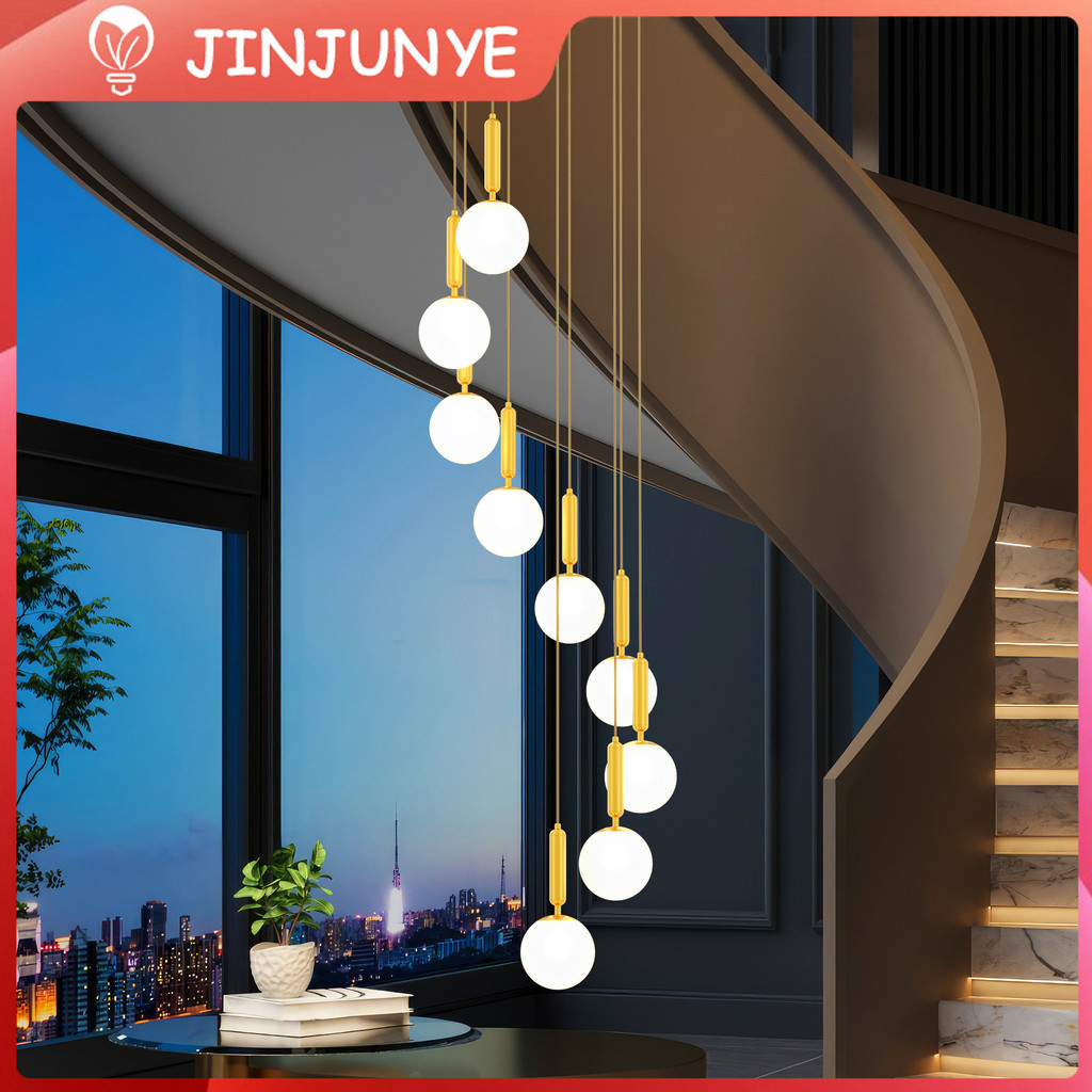 Lampu Gantung Minimalis Tangga 3 Warna Lampu Hias Void Panjang Ruang Tamu Minimalis Modern Gold 9 Gl