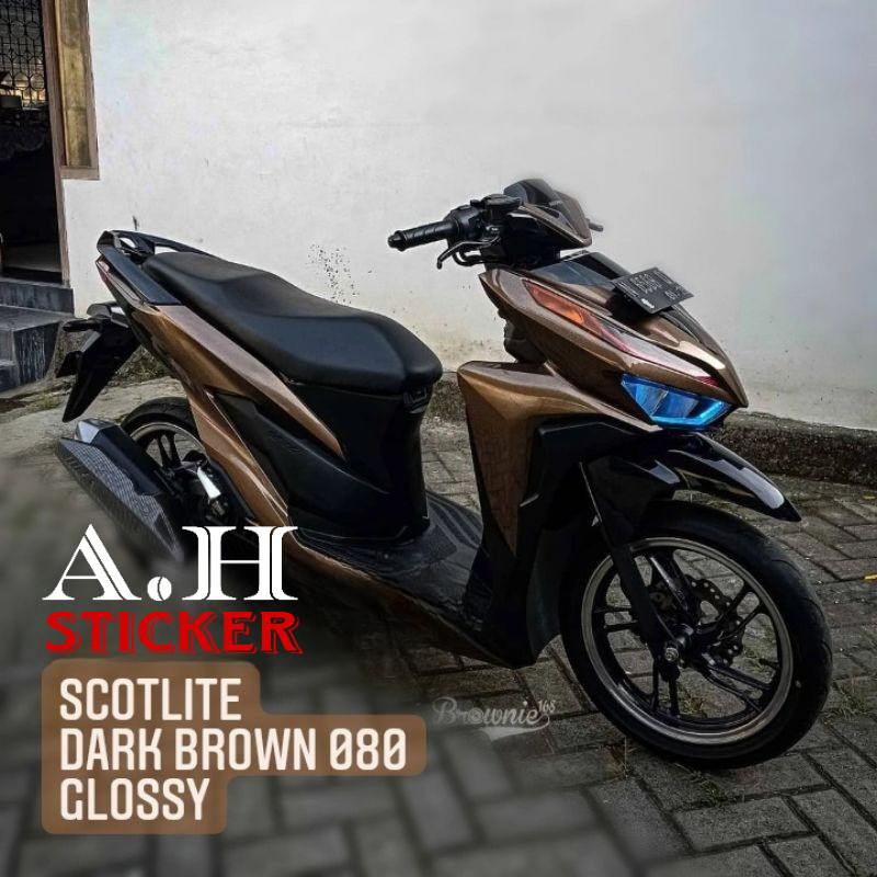 Promo Sticker Scotlite Coklat Muda Glossy Skotlet Motor Light Brown Scotlet Motor Vario Scoopy Nmax 