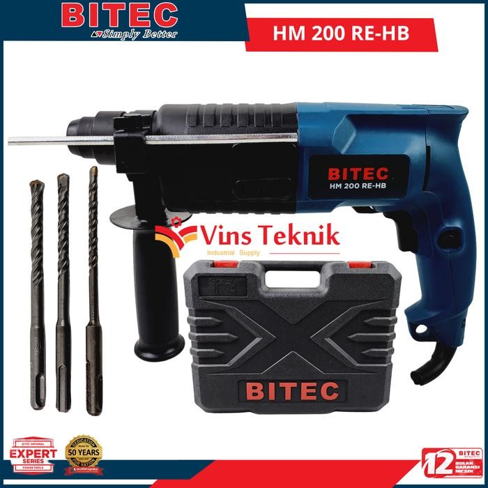 Mesin bor beton rotary hammer HM200RE BITEC HM 200 RE
