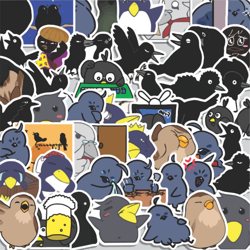 

Stiker Cutting Pack Stiker Burung Gagak Isi 100Pcs Series Aesthetic Lucu Keren Untuk Koper Bahan Vynil