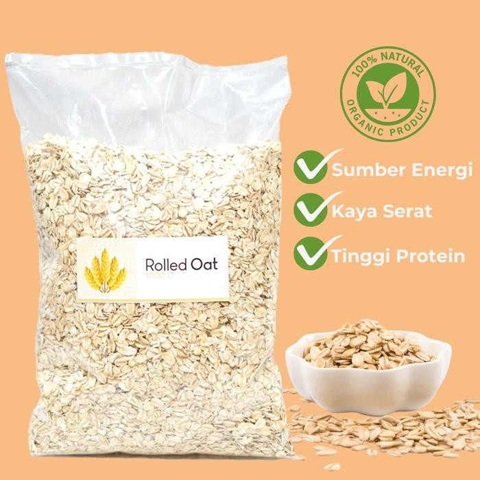 

Oatmeal 1kg|Reguler Rolled Oat Menu Sarapan Sehat - 1 Kg Terlaris