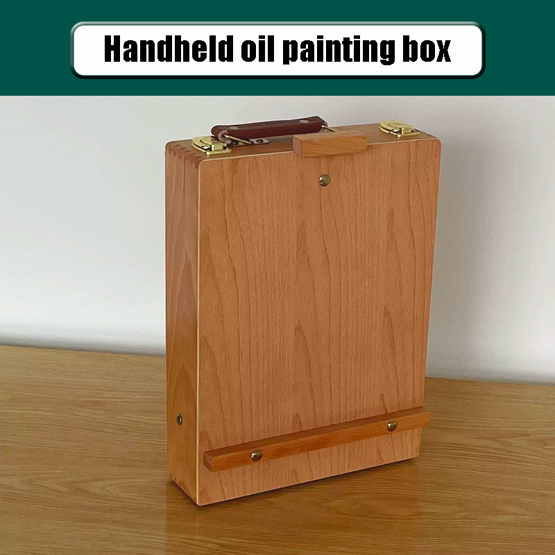 

Solid Wood Portable Art Case For Art Students, Desktop Easel For Oil Painting, Watercolor And Sketching