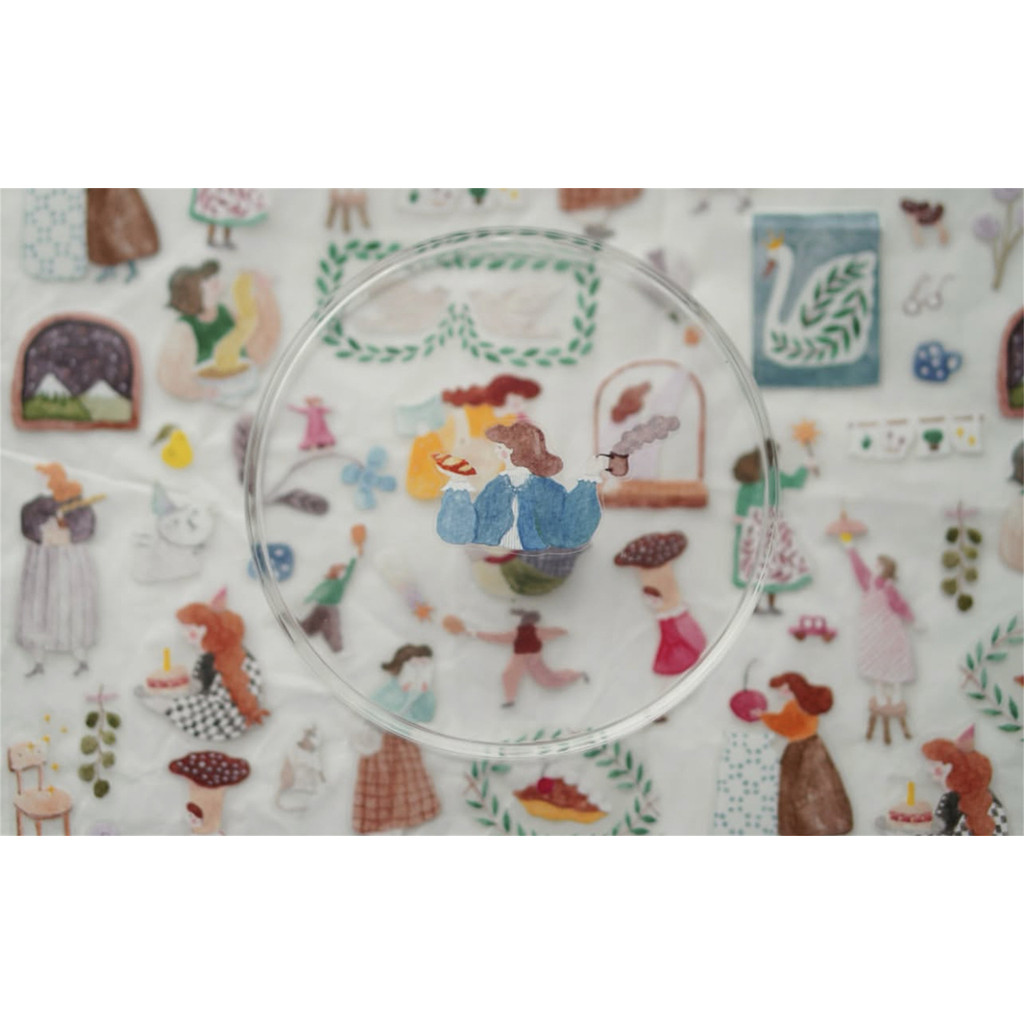 

Ivy Snow Vintage A Lovely Day Girl Washi PET Tape for Card Making DIY Scrapbooking Plan Decorative Sticker