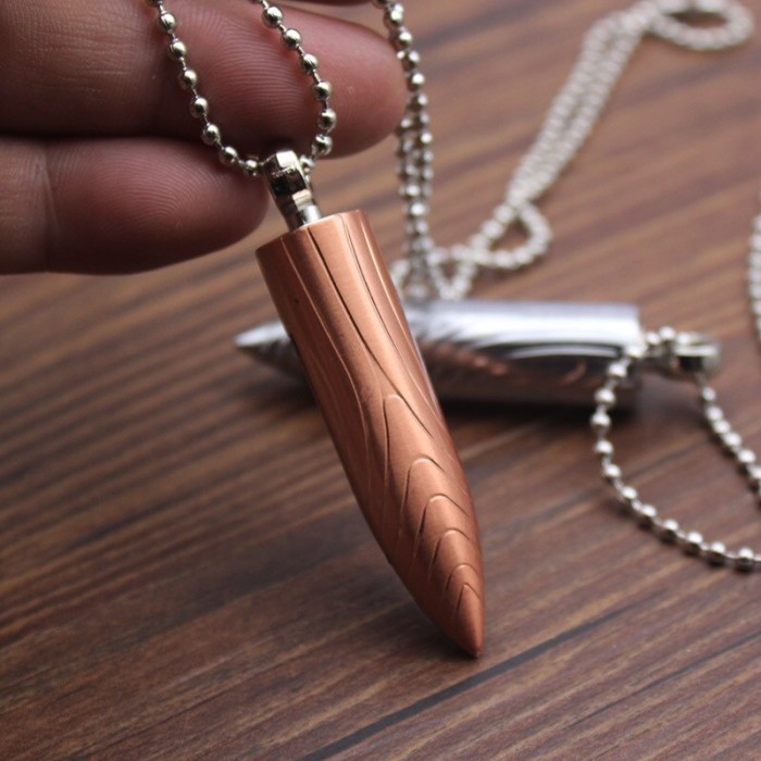 H&N CLASIK Kalung Pemantik Peluru Mini Logam Pemantik Api Minyak Tanah Minyak Tanah Rantai Liontin R