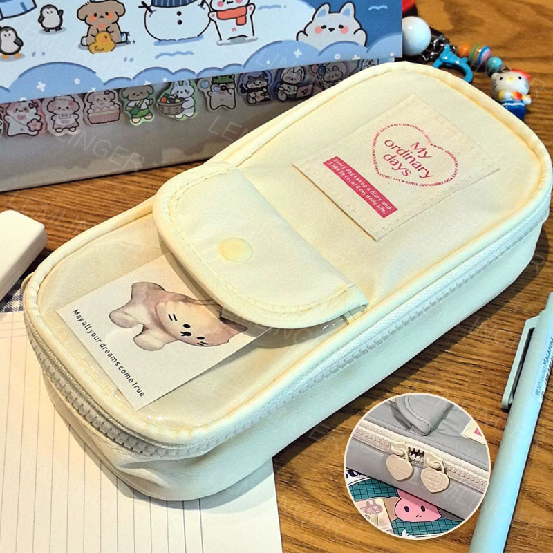 

【LEMLINGER】Tempat Pensil Besar Tas Pena Penyimpanan Alat Tulis Siswa Lucu