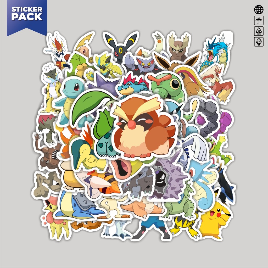 

[100PCS]Stiker Pack Stiker Kartun Pokémon Aesthetic Vinyl Anti Air Dekorasi Sticker Laptop Buku Journal Koper Helm Casing HP Gitar Helm Skateboard