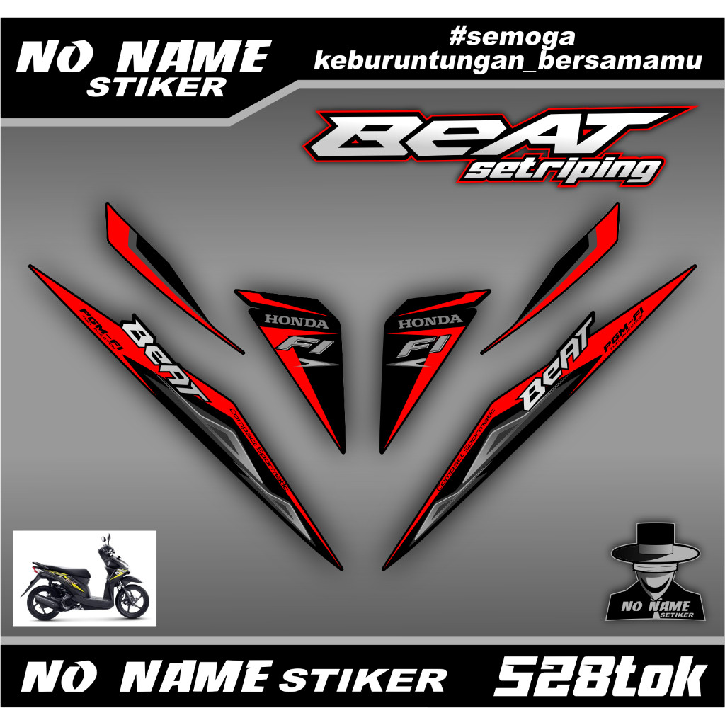 Stiker original beat fi 2014 body hitam (tok528) setiker beat | striping beat Fi