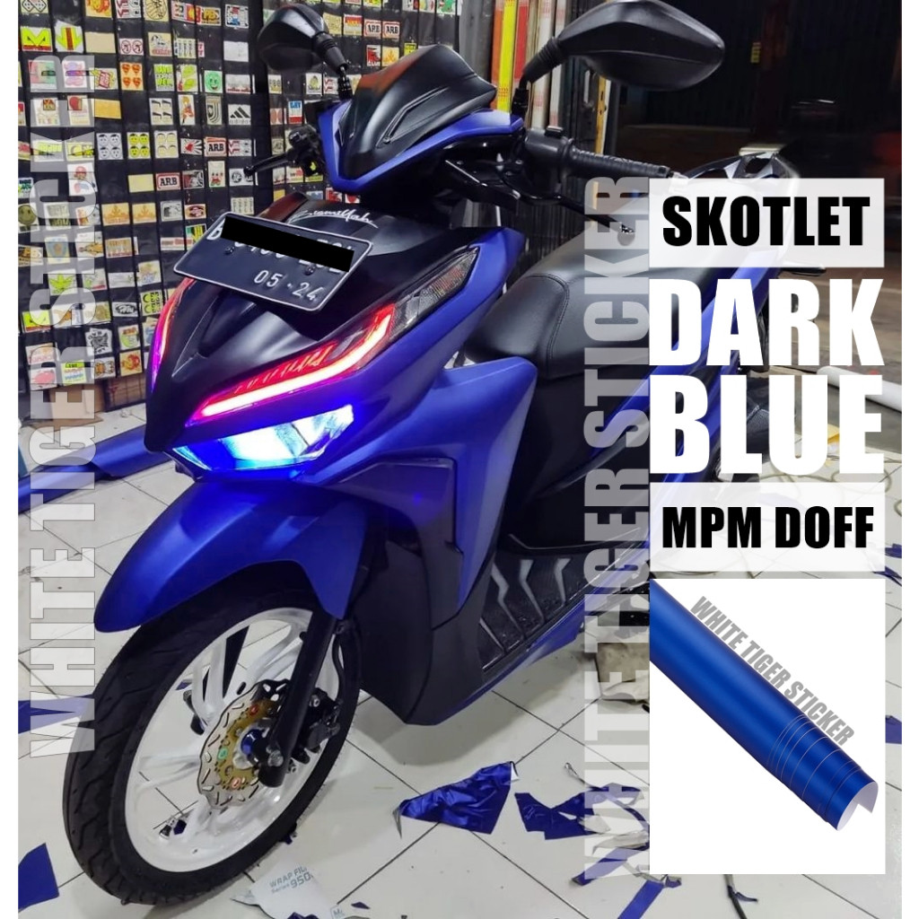 SKOTLET STIKER MOTOR BIRU TUA METALIK DOF SKOTLET DARK BLUE SKOTLET BIRU GELAP METALIK DOF SKOTLET B