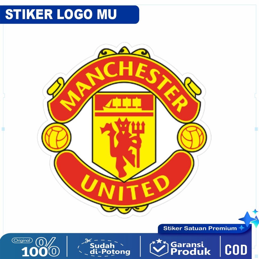 

Stiker Logo Emblem Manchester United MU Sticker Klub Sepak Bola Satuan Bahan Anti Air