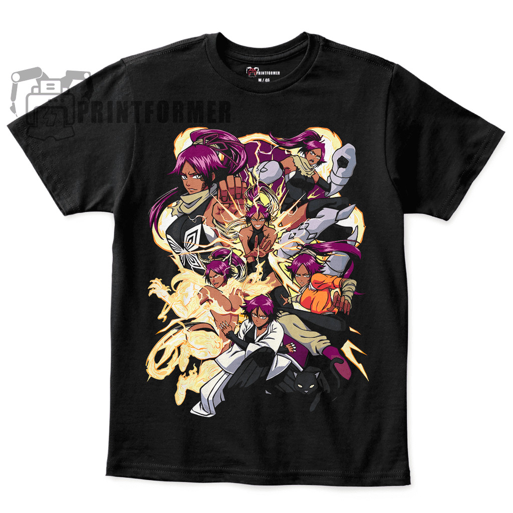 Shihouin Yoruichi T-Shirt Bleach Shirt Manga Strip Anime Graphic Baju