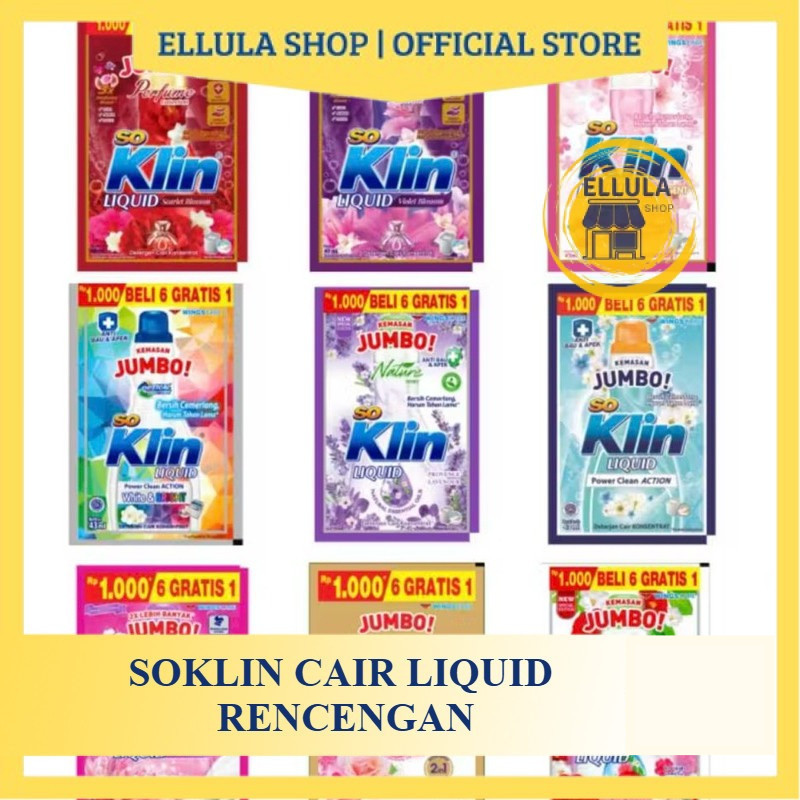 ELLULA Shop - SOKLIN CAIR JUMBO LIQUID 1000 SOKLIN CAIR LIQUID JUMBO / 1 RENCENG ISI 6 renceng satua