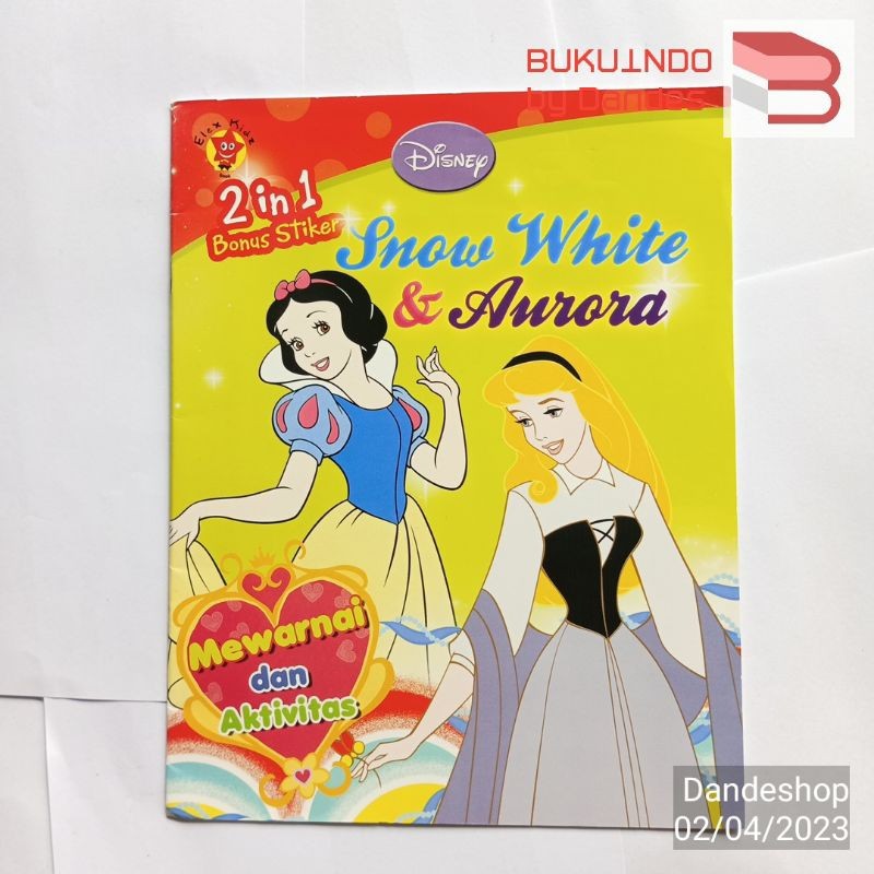 Disney Princess Snow White & Aurora - Buku Anak Mewarnai dan Aktivitas 2 in 1 Bonus Stiker