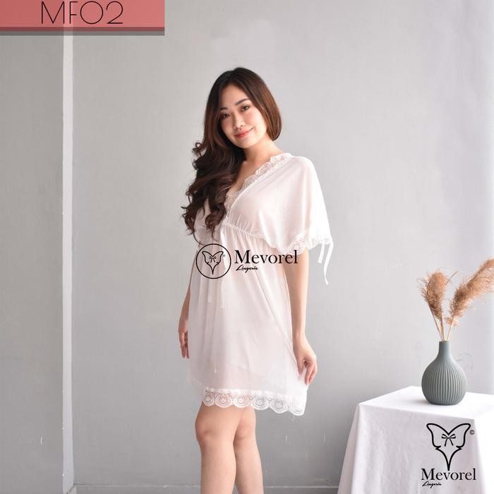 Lingeries Lingerie Dress Baju Tidur Jumbo Big Size Sexy Transparan - Putih