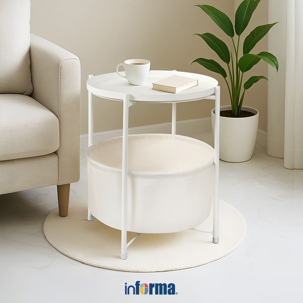 Informa Nolan Meja Sisi Round End Table Meja Kecil Aesthetic Meja Samping Serbaguna Small Table Peny