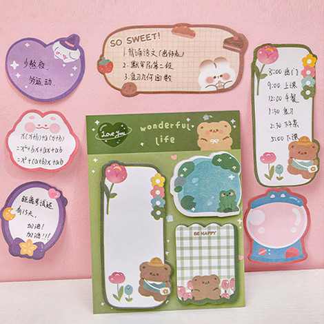 

STICKY NOTES 3 IN 1 / STIKCY NOTE 1SET 3PCS / STICKY NOTES MOTIF IMUT / STICKY NOTES KAWAI