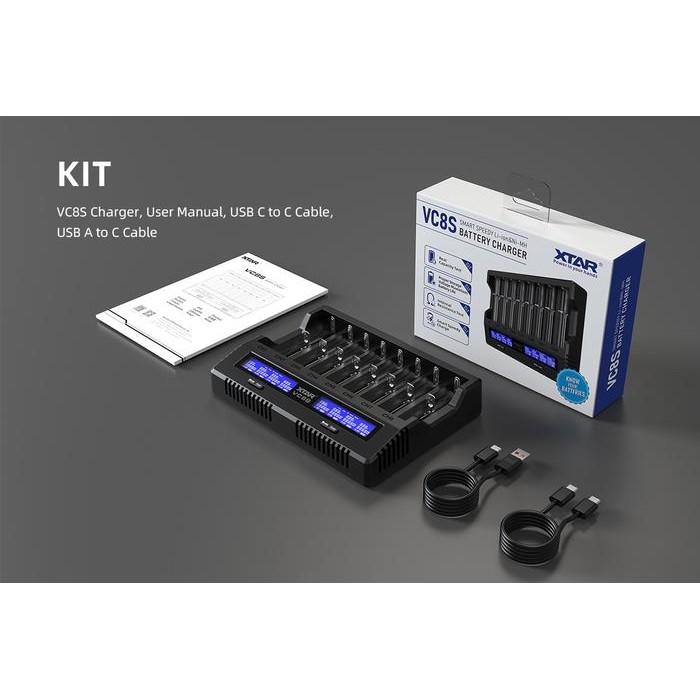 XTAR VC8S Charger Fast Charging Smart Speedy Charge, NEW VERSION - VC8S